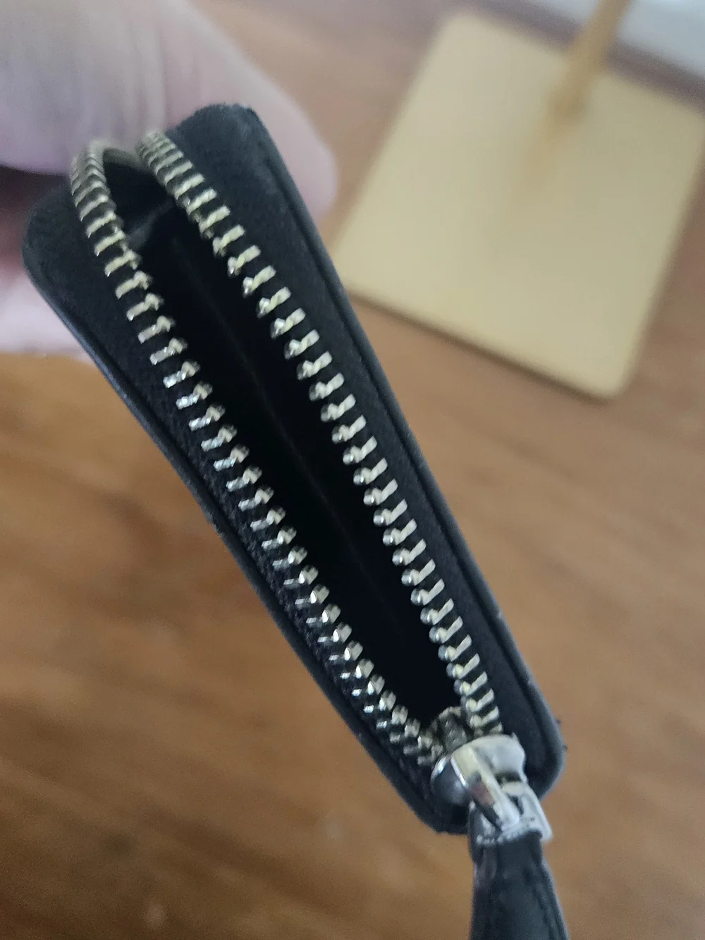 Coach Black Signature Jacquard Zip Wallet